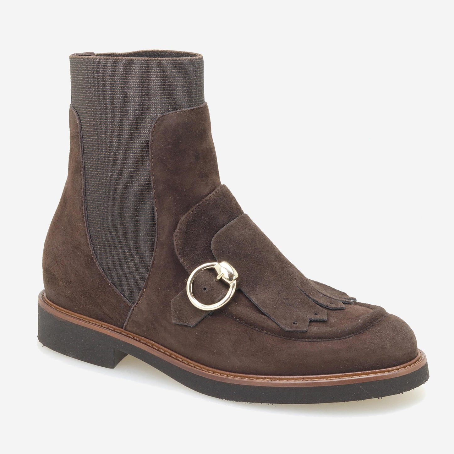Botins com franjas e fivela
