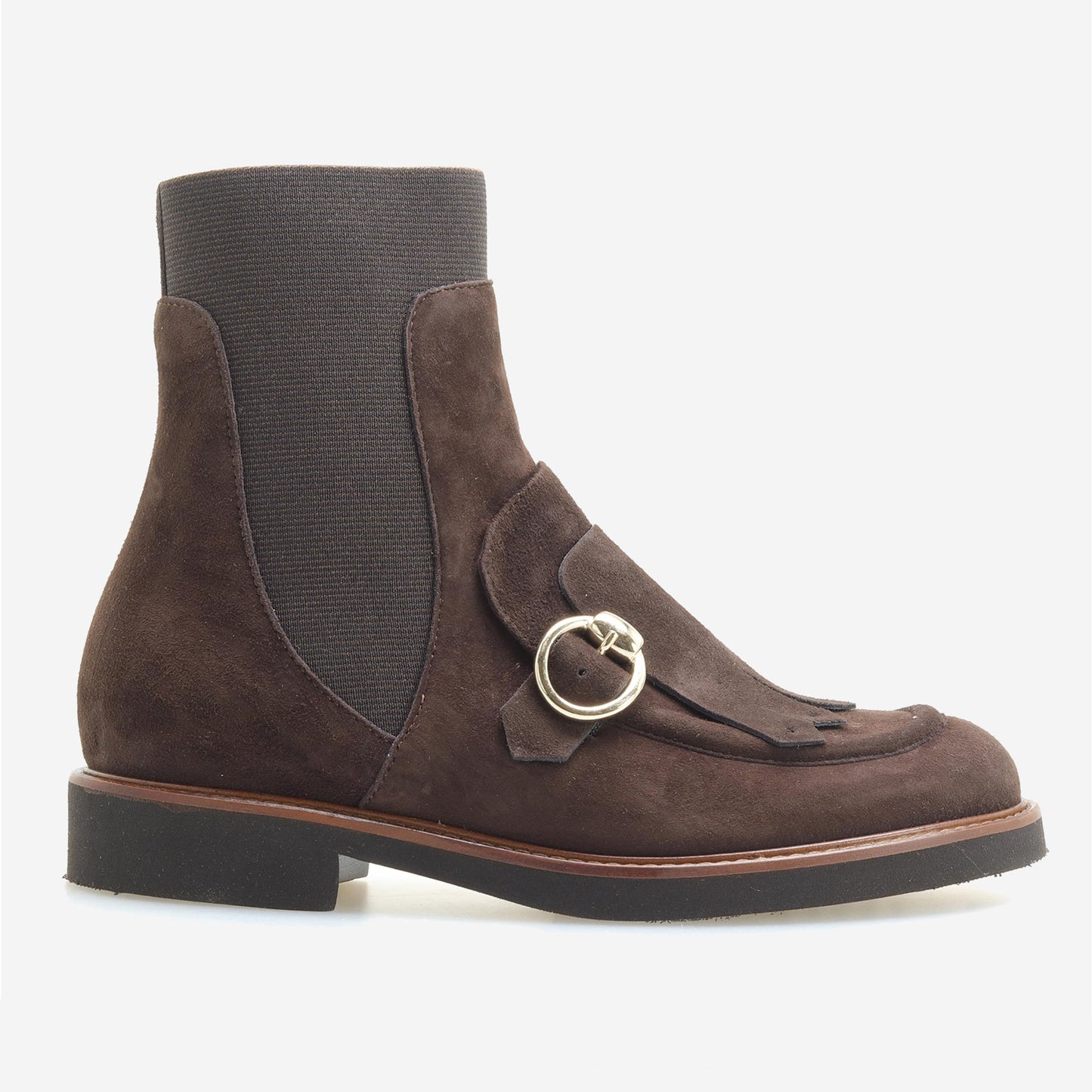 Botins com franjas e fivela
