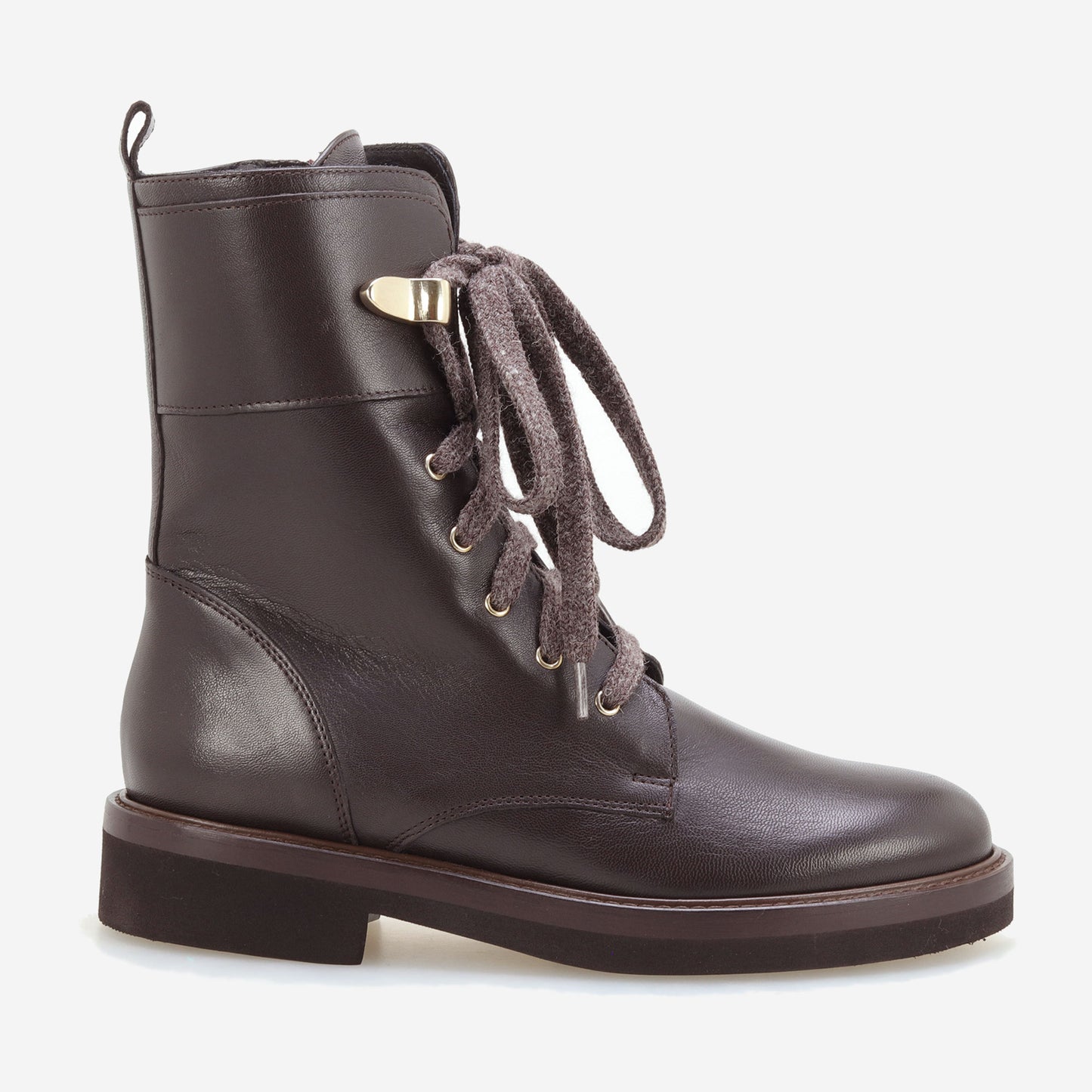 Botins pele com atacadores