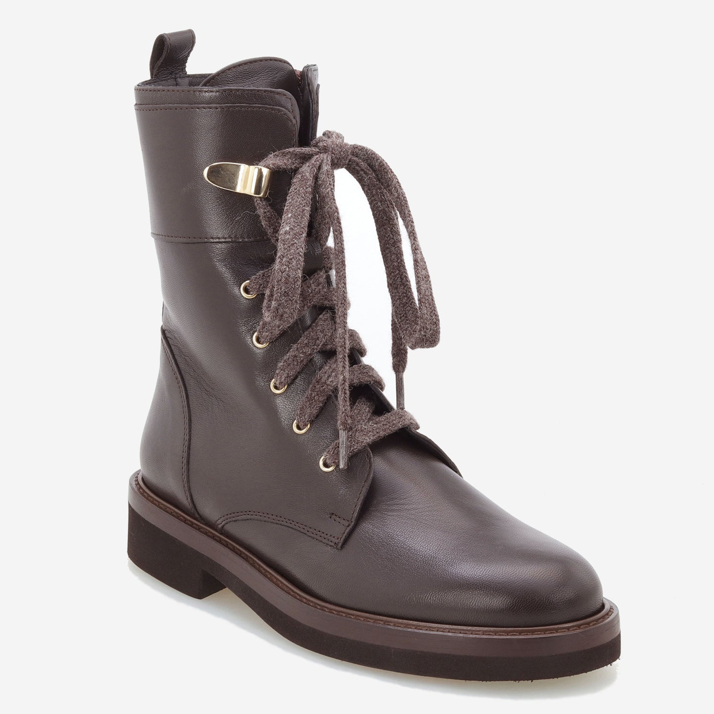 Botins pele com atacadores