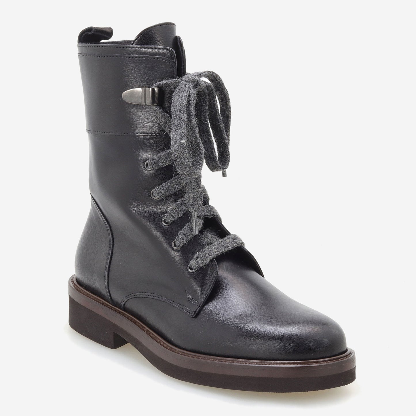 Botins pele com atacadores