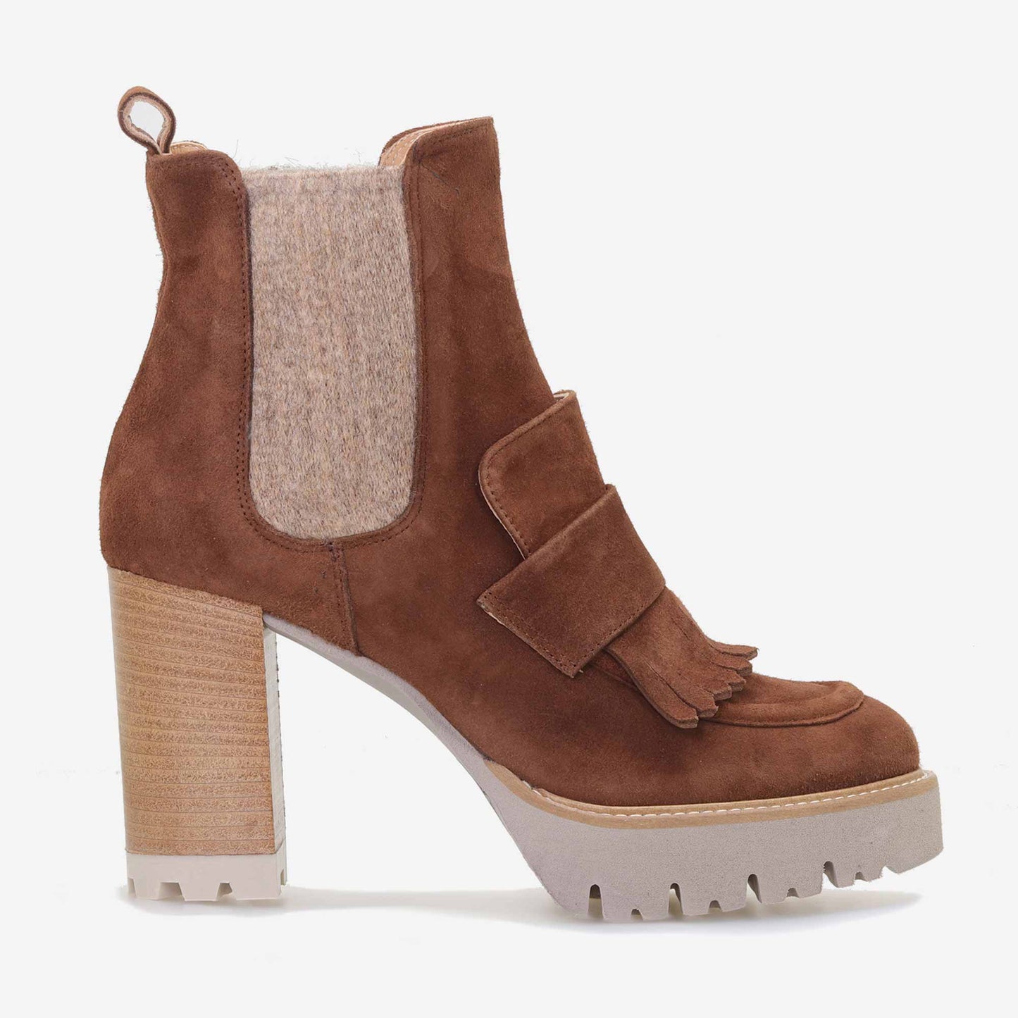 Botins camurça com franjas