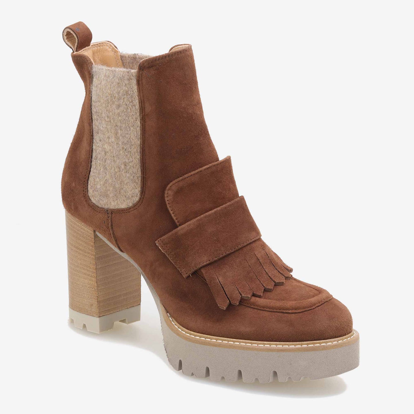 Botins camurça com franjas