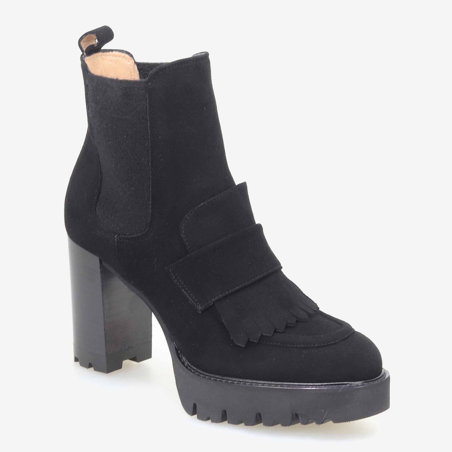 Botins camurça com franjas