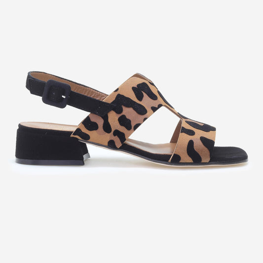Sandálias de Camurça Leopardo