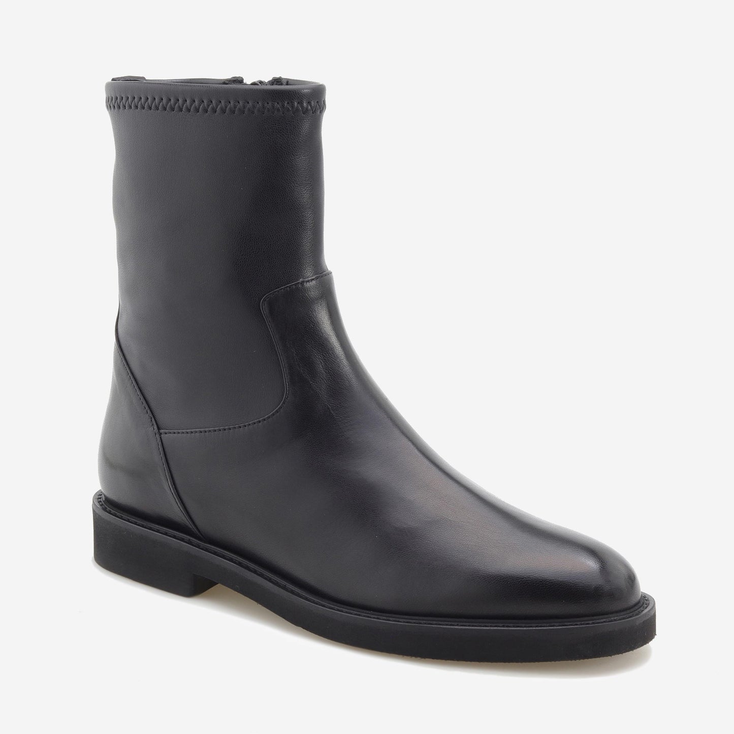 Botins em Pele e Cano de Lycra