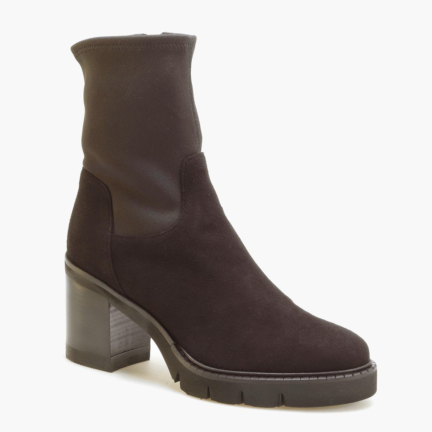 Botins Camurça e Cano em Lycra