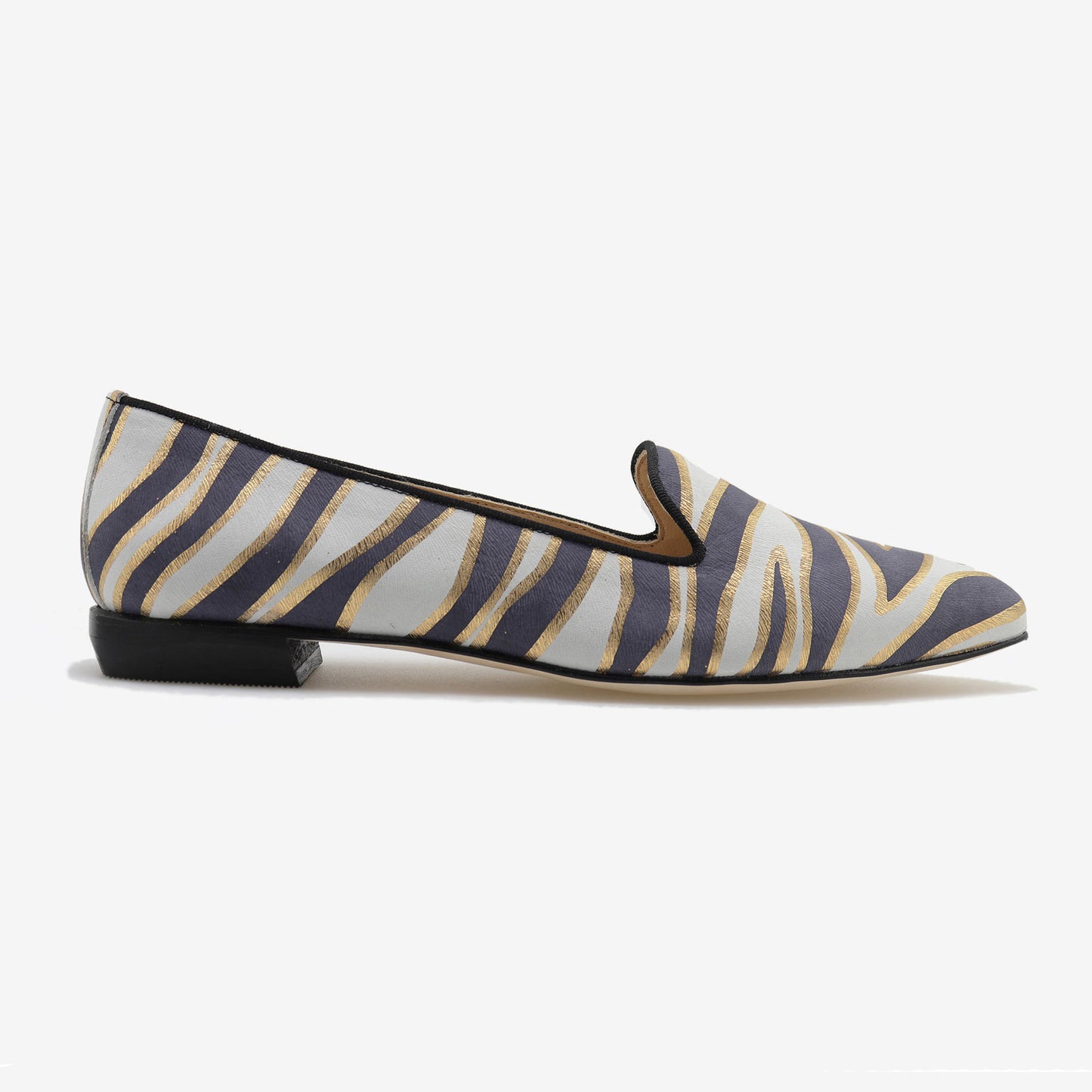 Scarpin camurça estampada