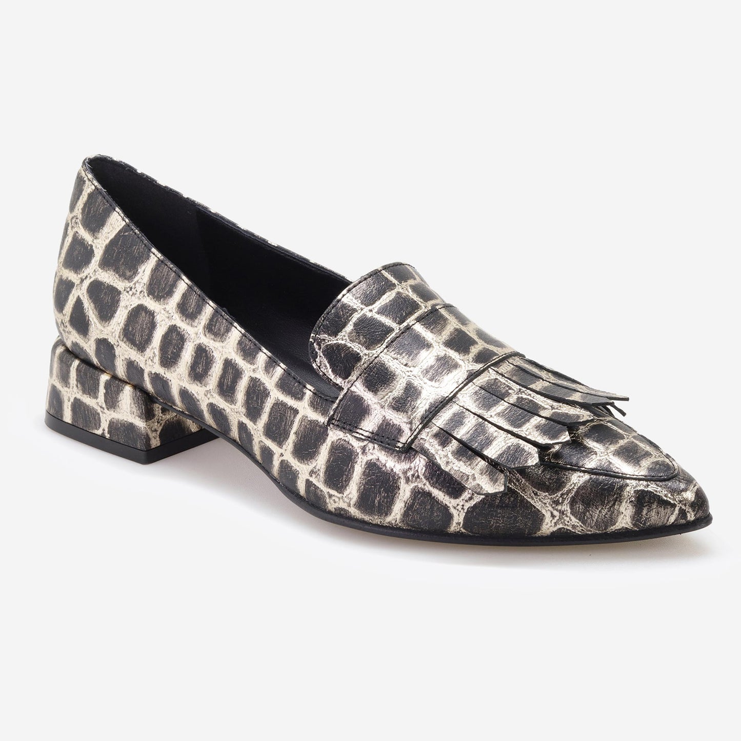 Sapatos Scarpin Croco com Franja
