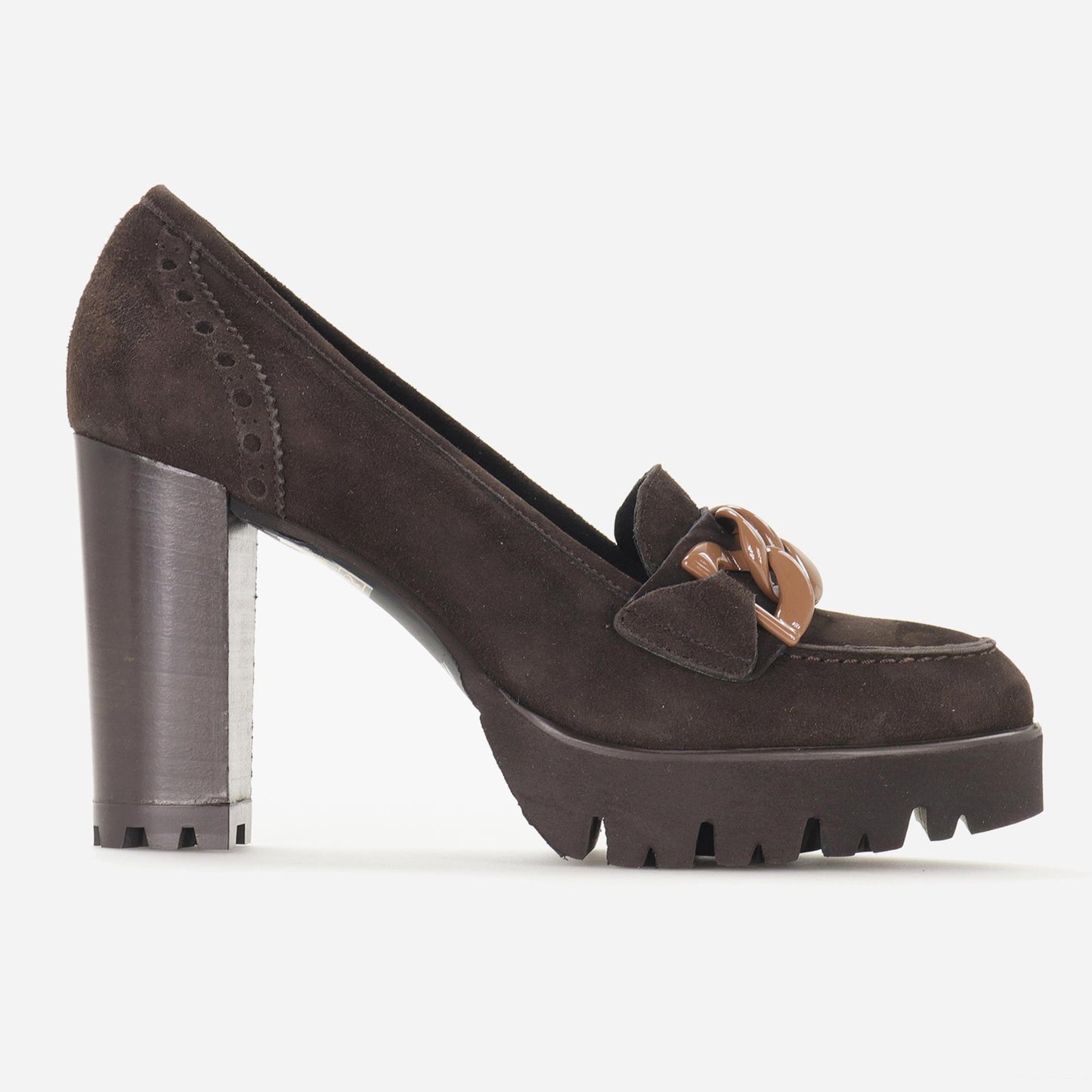 Mocassin camurça com corrente