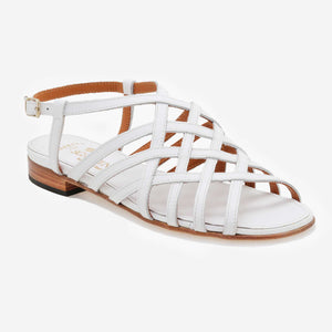 Women's leather sandal with crossed straps