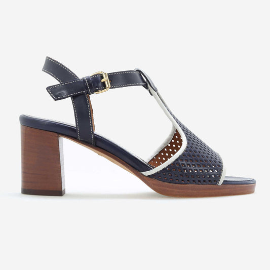 Women's perforated leather sandal