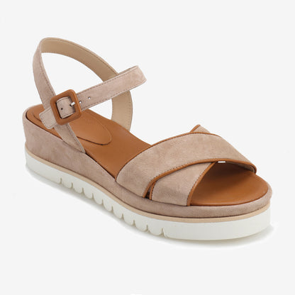 Ladies suede wedge sandal