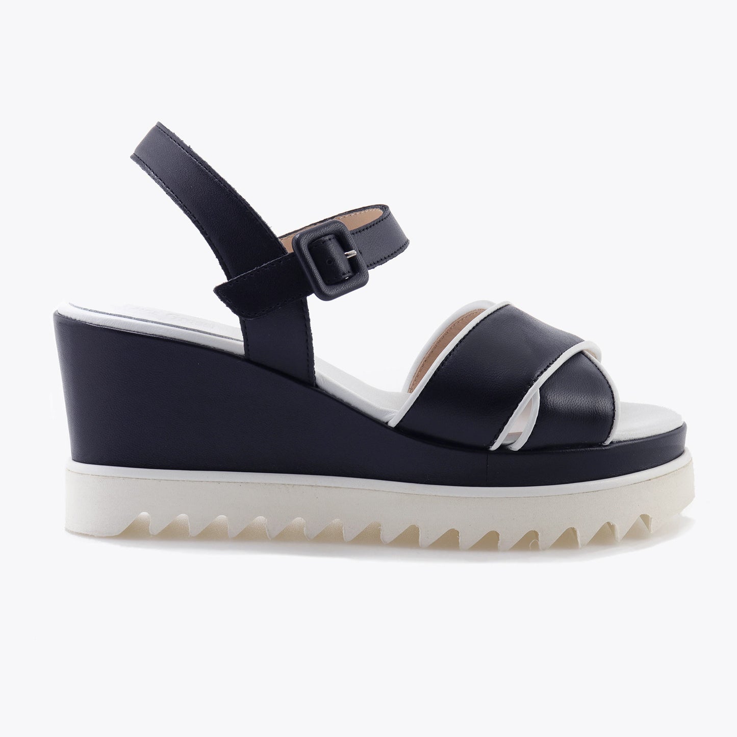 Ladies leather wedge sandal