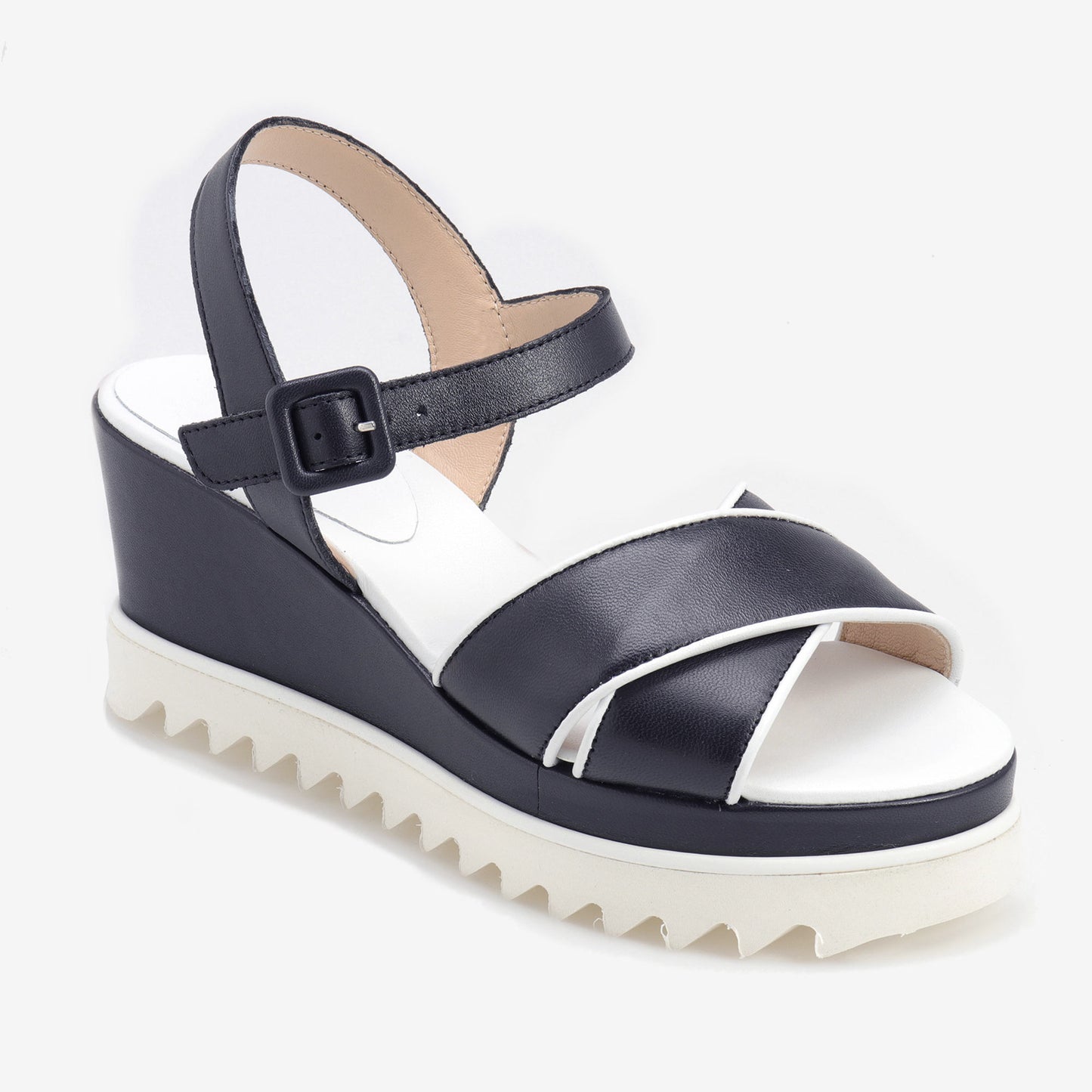 Ladies leather wedge sandal