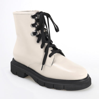 Women's leather ankle boots with laces