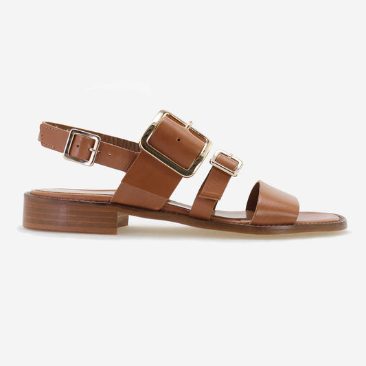 Ladies leather sandal with buckles