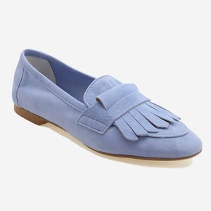 Women's suede loafers with fringes