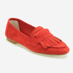 Load image into Gallery viewer, Women&#39;s suede loafers with fringes
