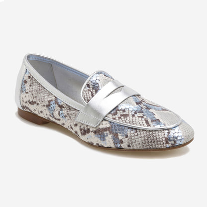 Mocassins em Pele Metalizada
