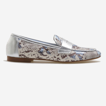 Mocassins em Pele Metalizada