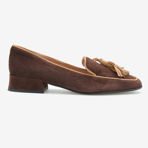 Two-tone suede moccasin