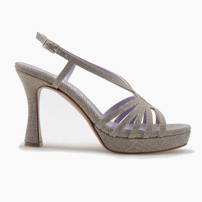 Women's toilette leather lurex sandal