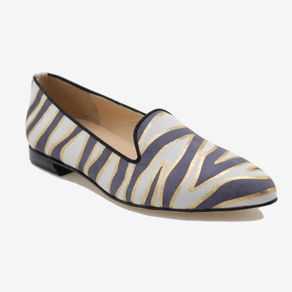 Scarpin camurça estampada zebra