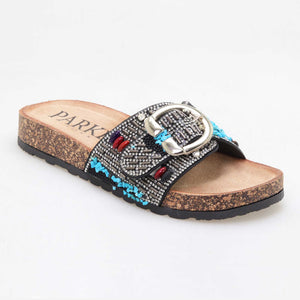 Ladies sandal with beads