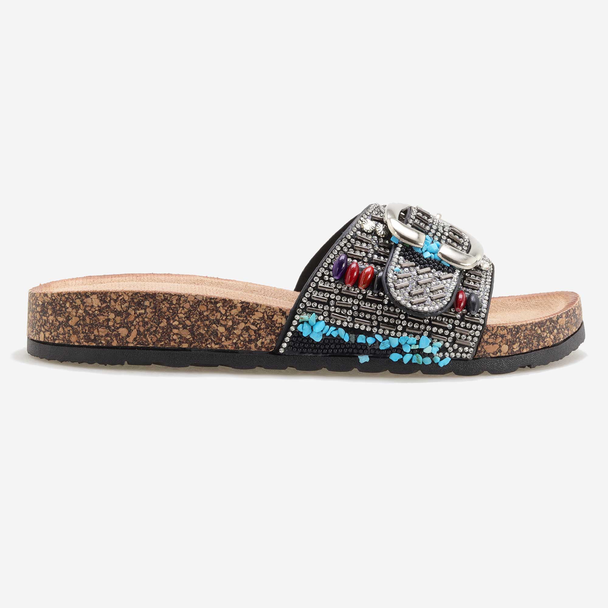 Ladies sandal with beads