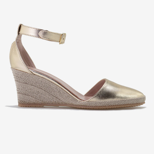 Summer metallic leather espadrille