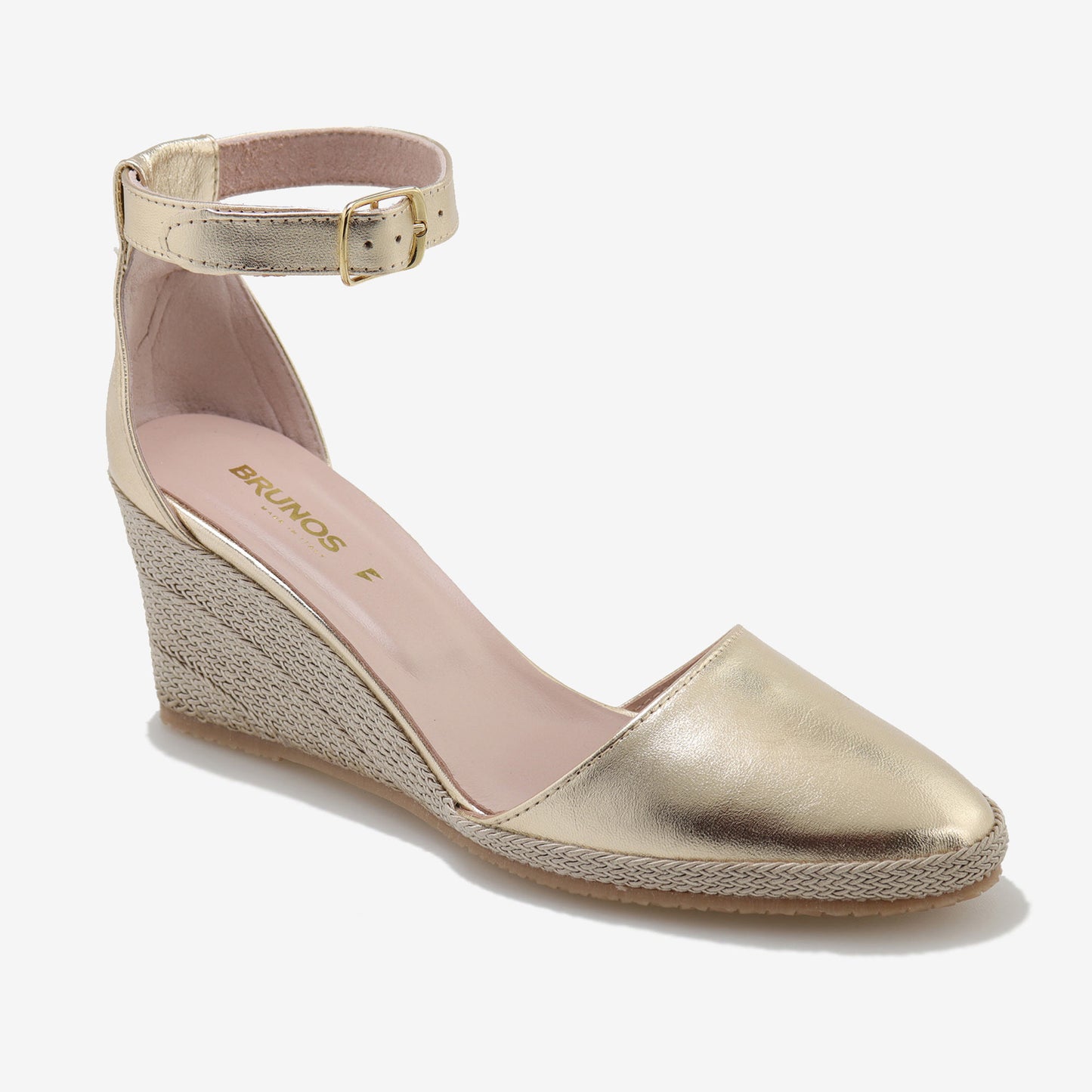 Summer metallic leather espadrille