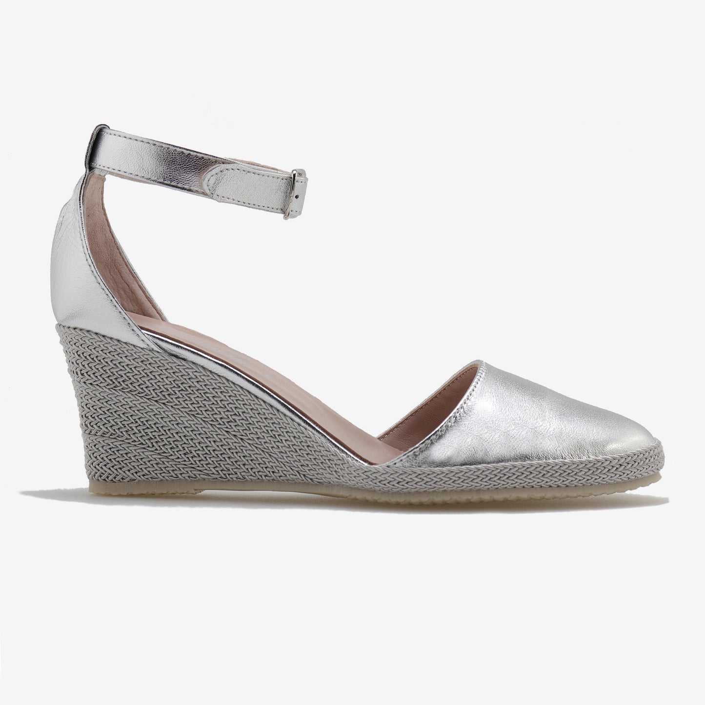 Summer metallic leather espadrille