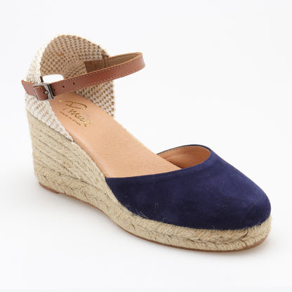 Summer espadrille suede leather strap