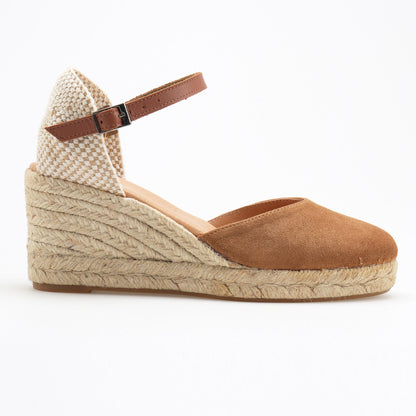 Summer espadrille suede leather strap