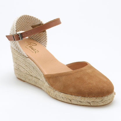 Summer espadrille suede leather strap