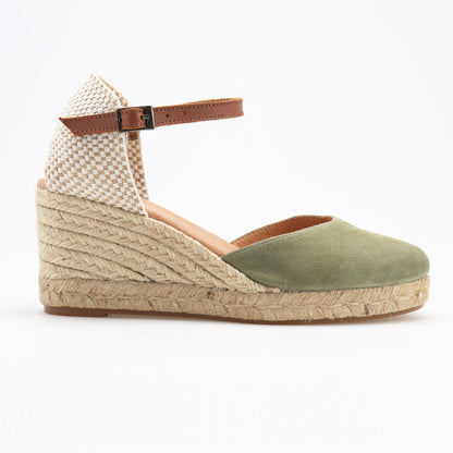 Summer espadrille suede leather strap