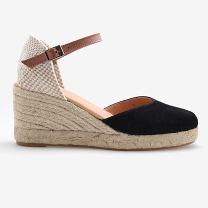 Summer espadrille suede leather strap