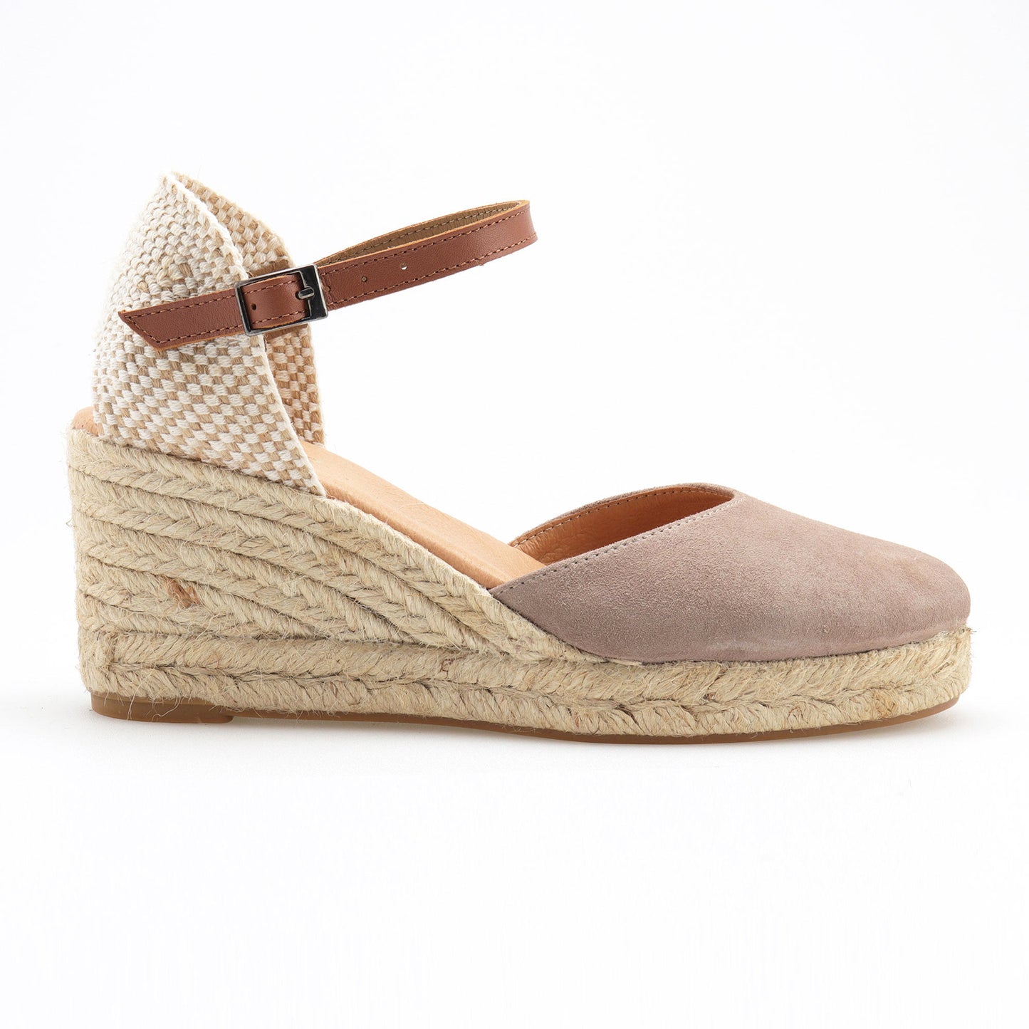 Summer espadrille suede leather strap