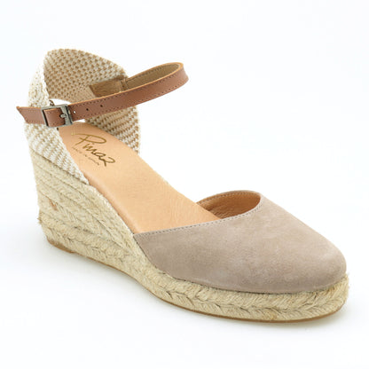 Summer espadrille suede leather strap