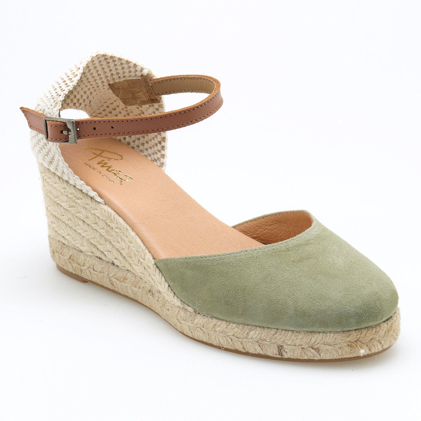 Summer espadrille suede leather strap