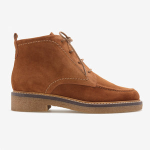 Suede boot with laces