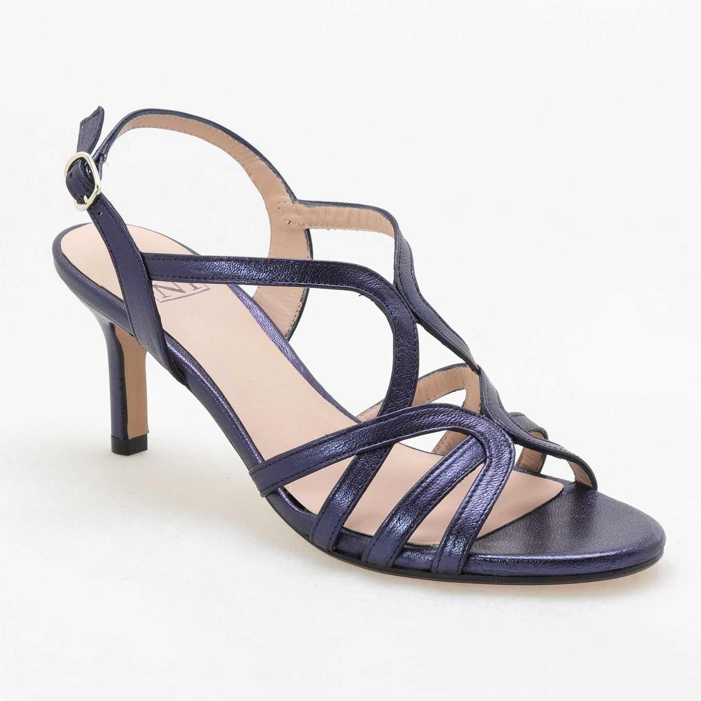 Women's metallic leather sandal