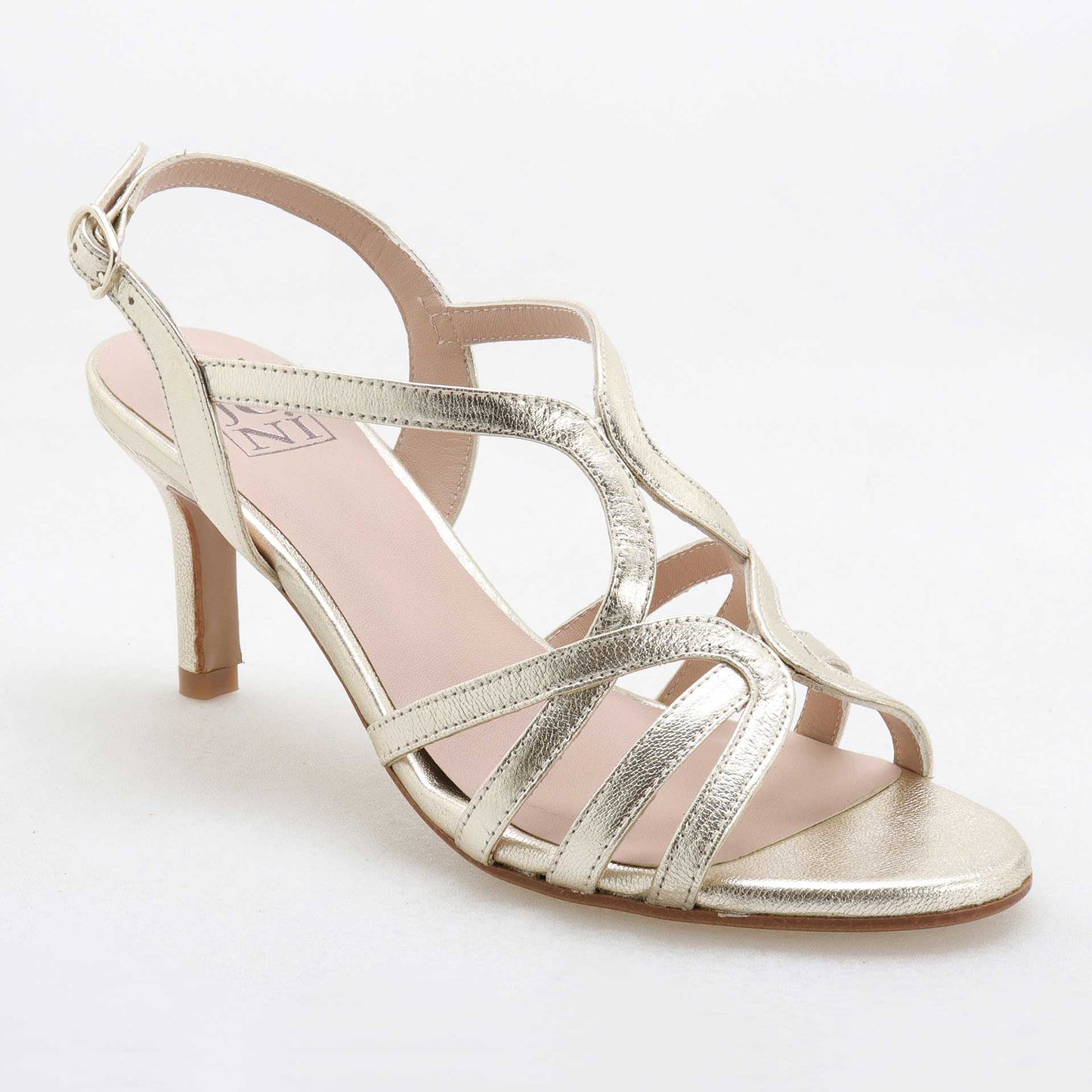 Women's metallic leather sandal