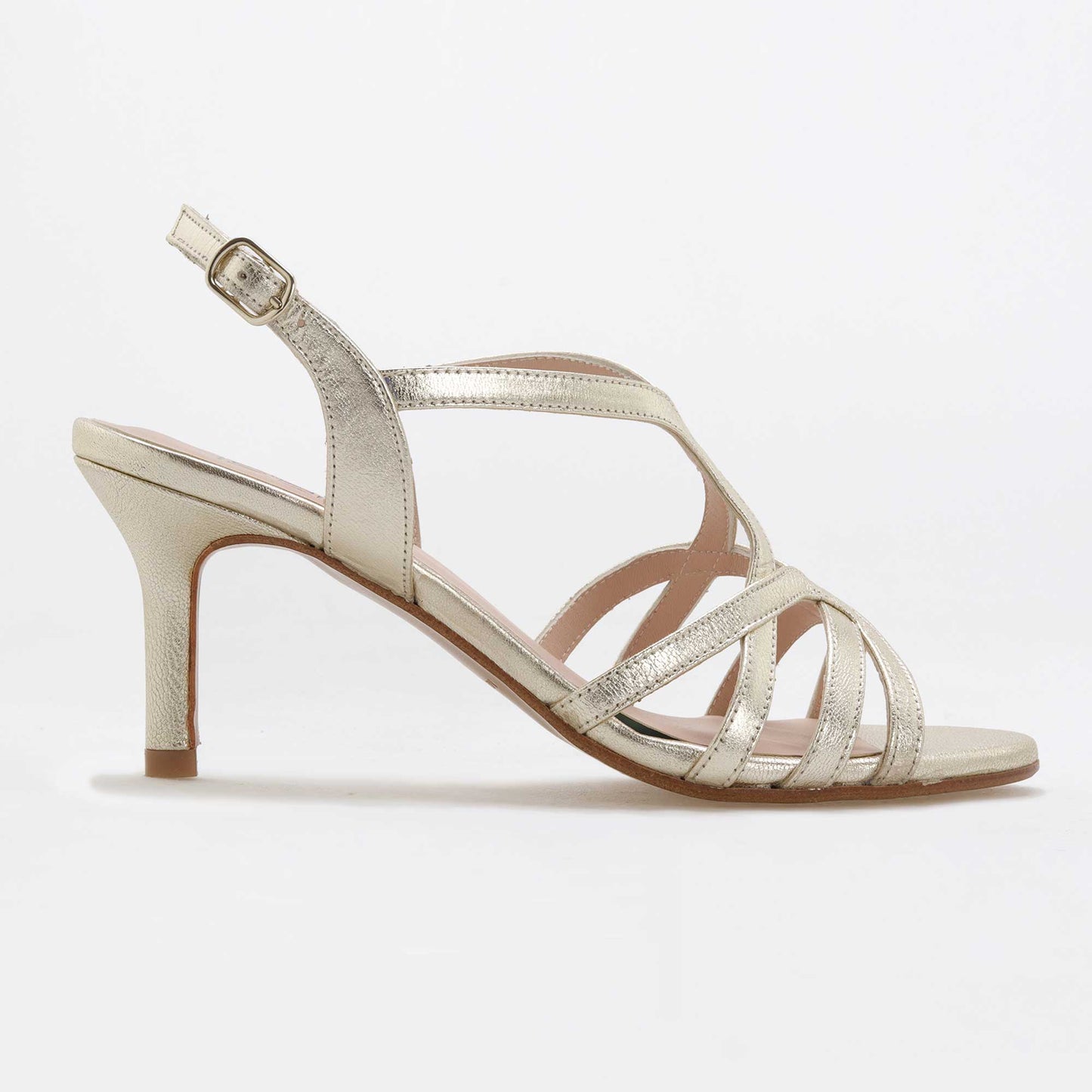 Women's metallic leather sandal