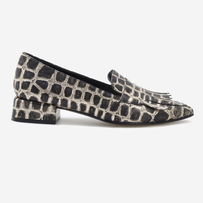 Sapatos Scarpin Croco com Franja