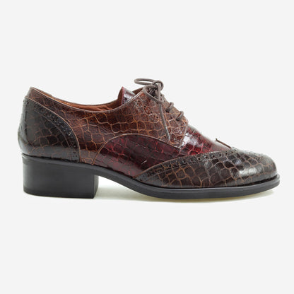 Mocassins Croco com Atacadores