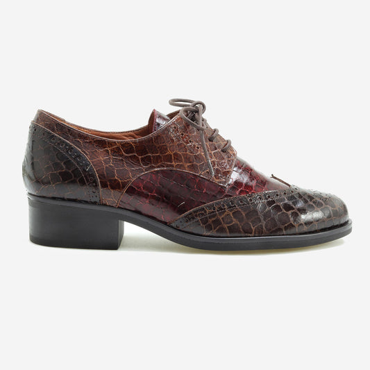 Mocassins Croco com Atacadores