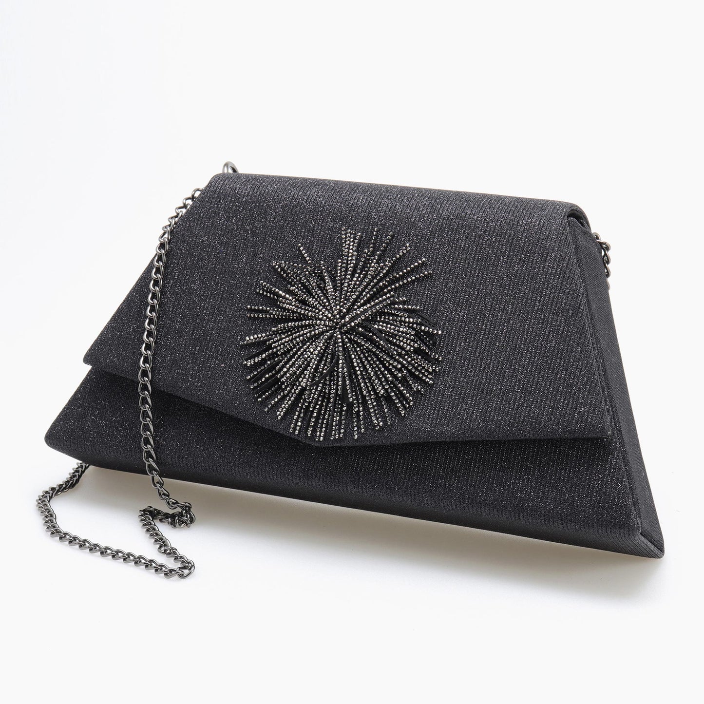 Pochette senhora toilette com pompom em strass