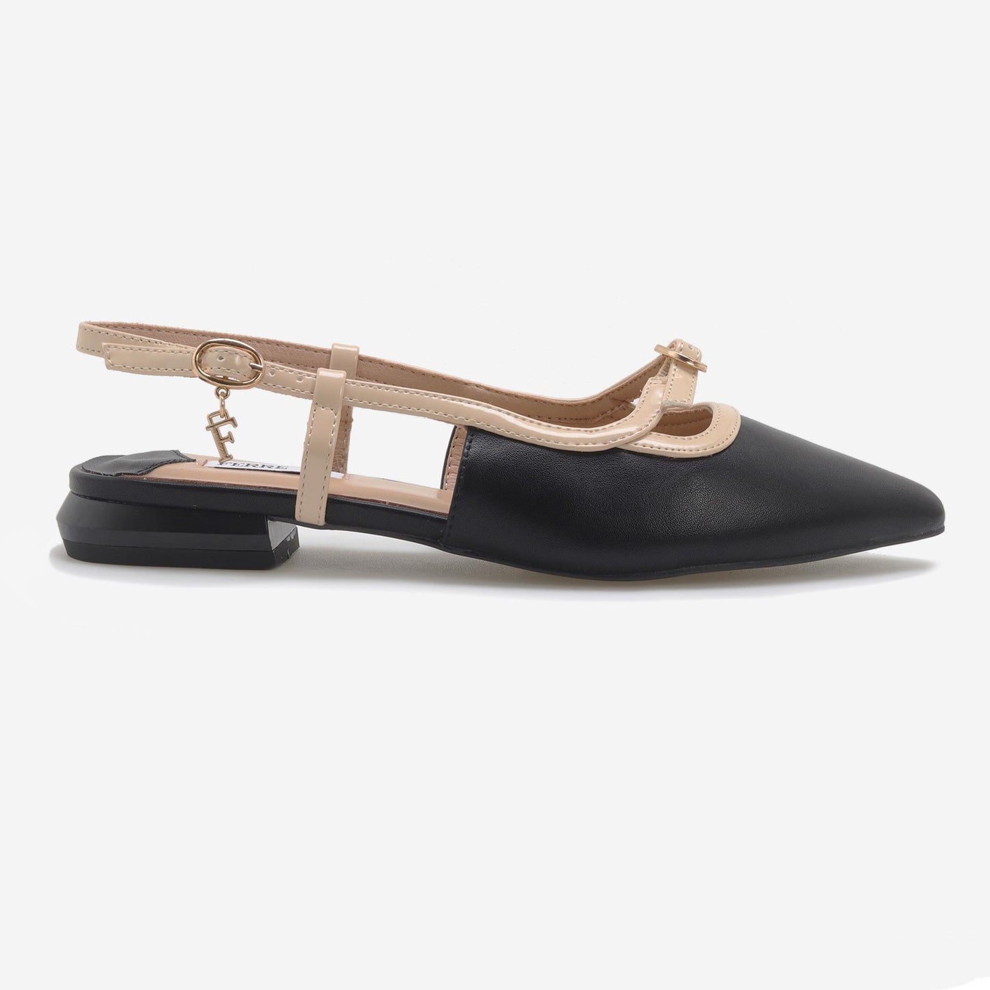 Sapatos Scarpin Bicolor com fivela